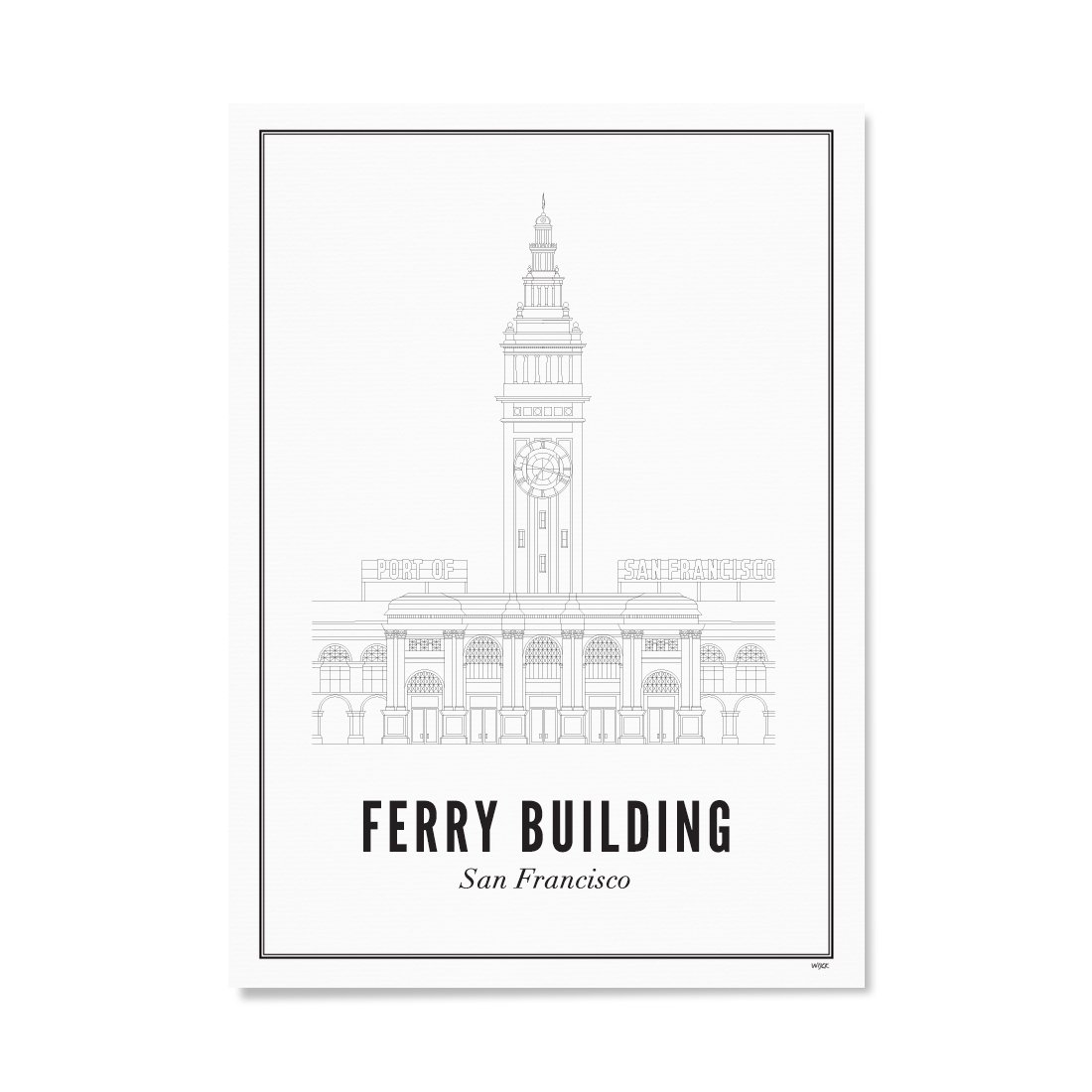 Poster van San Francisco - Ferry Building | WIJCK. 